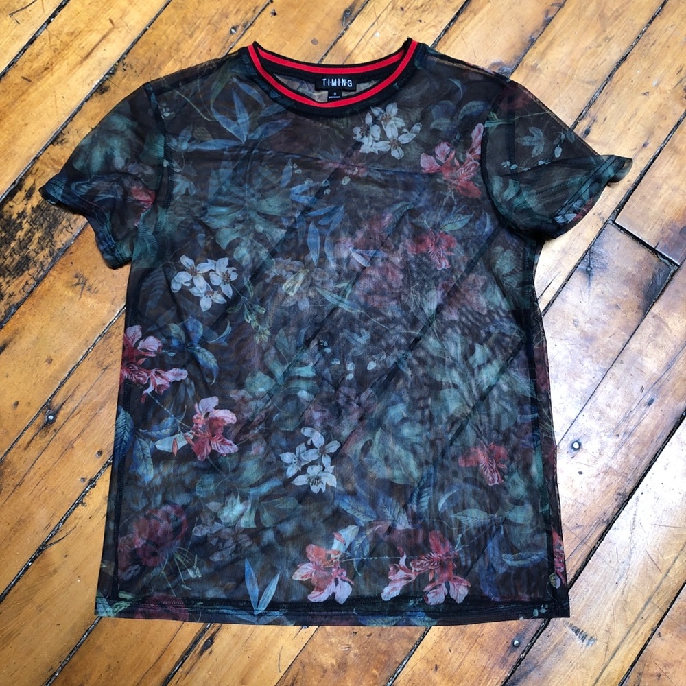 Mesh tropical top, see through, perfect condition